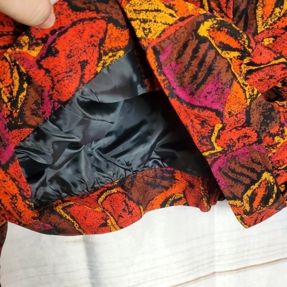 Vintage Blazer Jacket Size 10 90s Breckenridge Red Floral Short Button - Picture 4 of 9